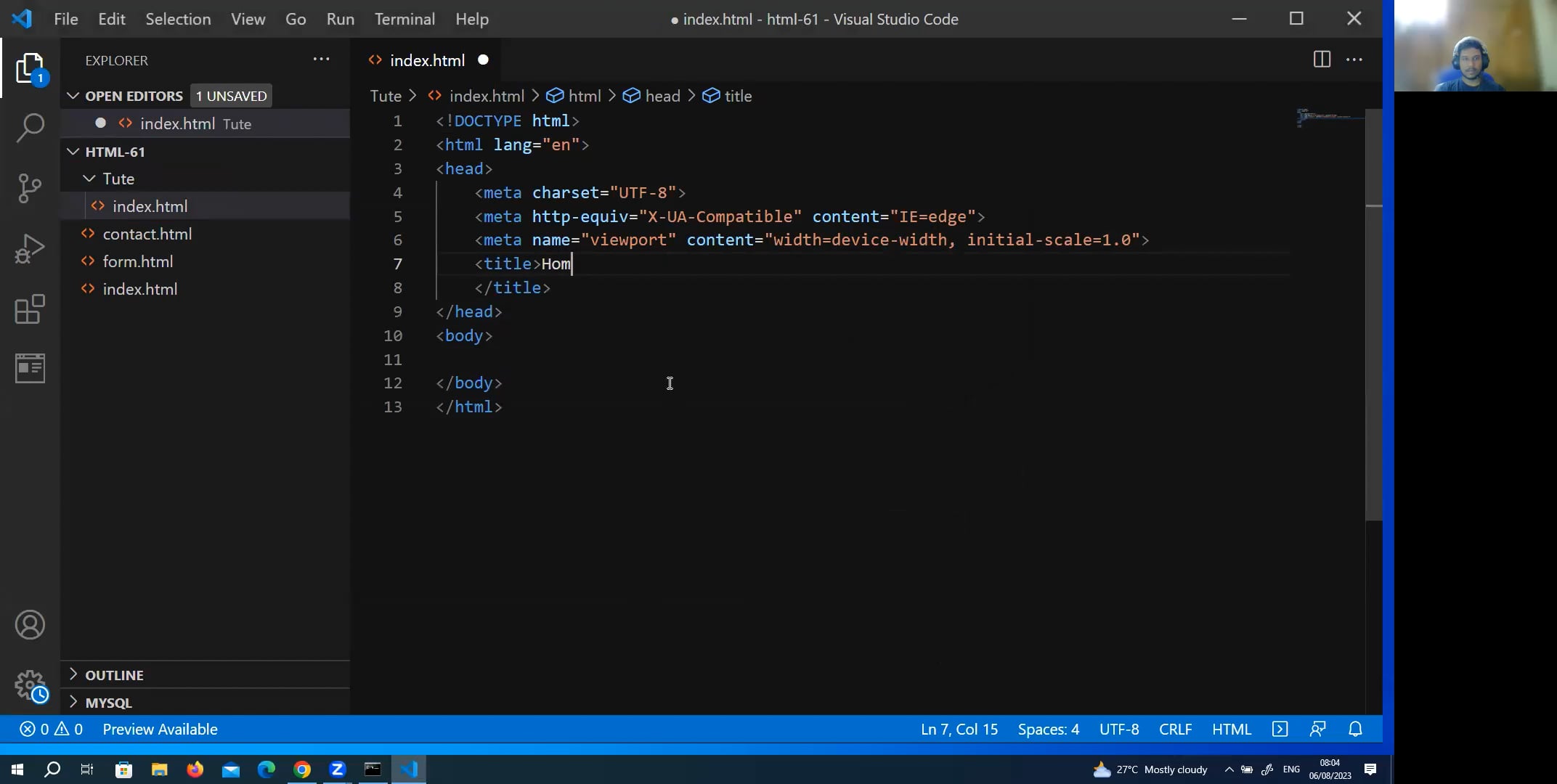 add vimeo video in html
