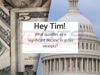 What qualifies as a significant decline in gross receipts?