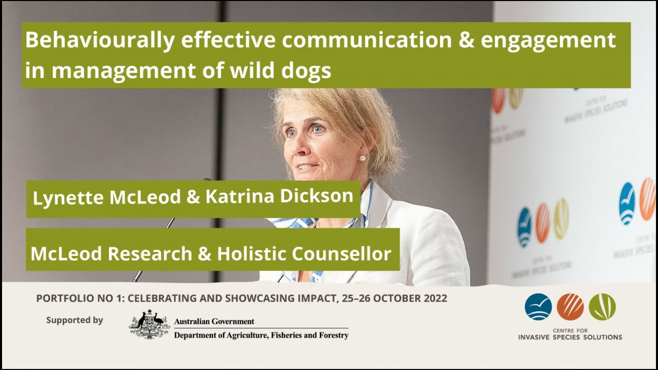 Managing wild dogs: Behaviourally-effective communication and engagement