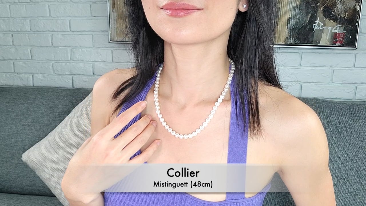 Collier Mistinguett 48cm - Perles d'Eau Douce 7/7.5mm, AAA | Gemperles