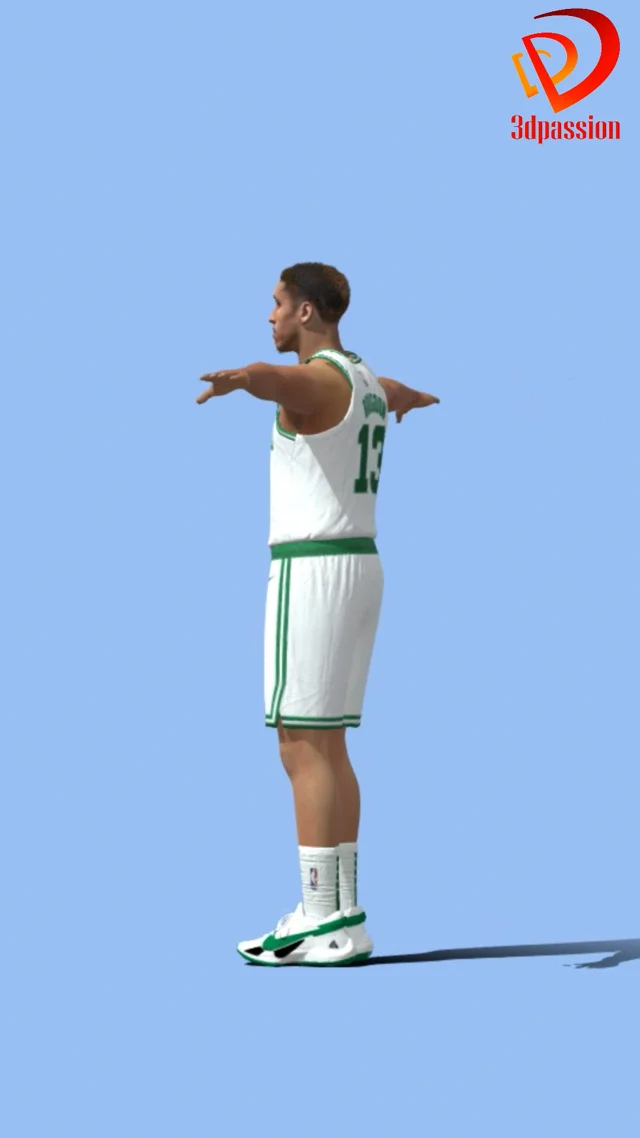 T-Pose rigged Malcolm Brogdon Boston Celtics NBA 3D model animated rigged