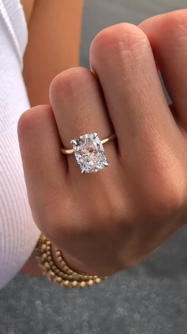 4.5ct Cushion Cut Solitaire Engagement Ring – Ascot Diamonds