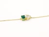 Lab-Created Emerald and Lab-Created White Sapphire Toi et Moi Two-Stone Bracelet in Vermeil
