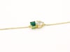 Lab-Created Emerald and Lab-Created White Sapphire Two-Stone Bracelet in Vermeil