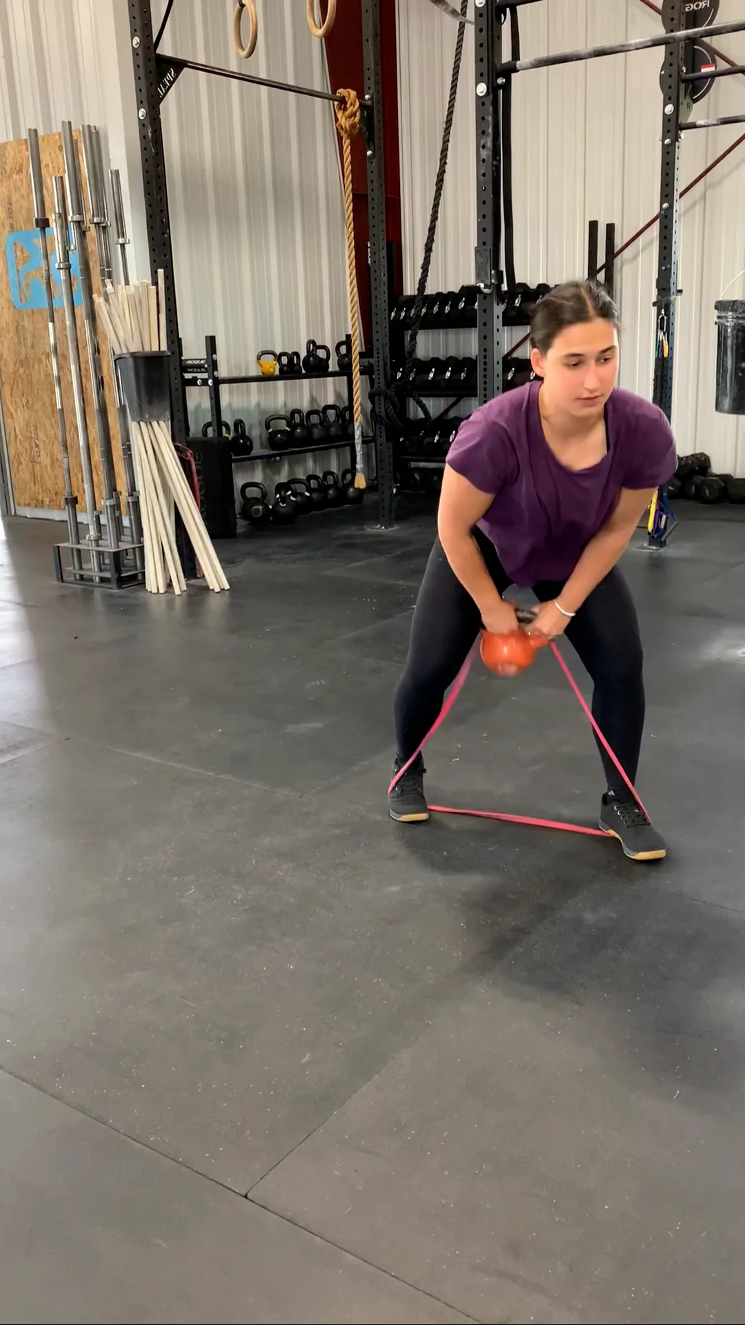 Banded Split Stance KB Swing