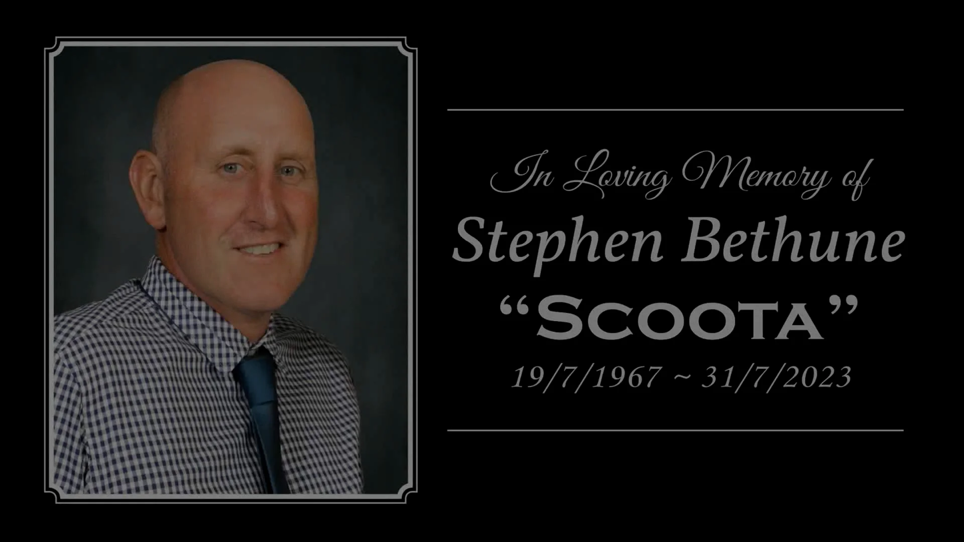 Stephen Bethune Funeral Service on Vimeo
