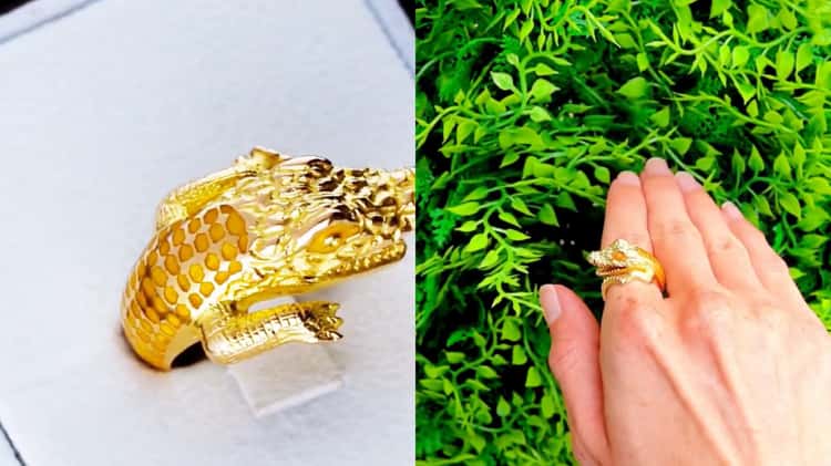 Gold on sale crocodile ring