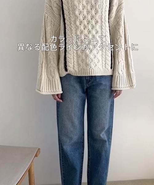 ジーナシス eL＊5G Loose Knit Pullover ブラウン