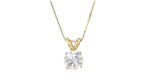 1.00 Carat Diamond Solitaire Necklace in 14kt Yellow Gold