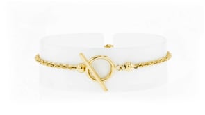 Canaria 2mm 10kt Yellow Gold Rope-Chain Toggle Bracelet