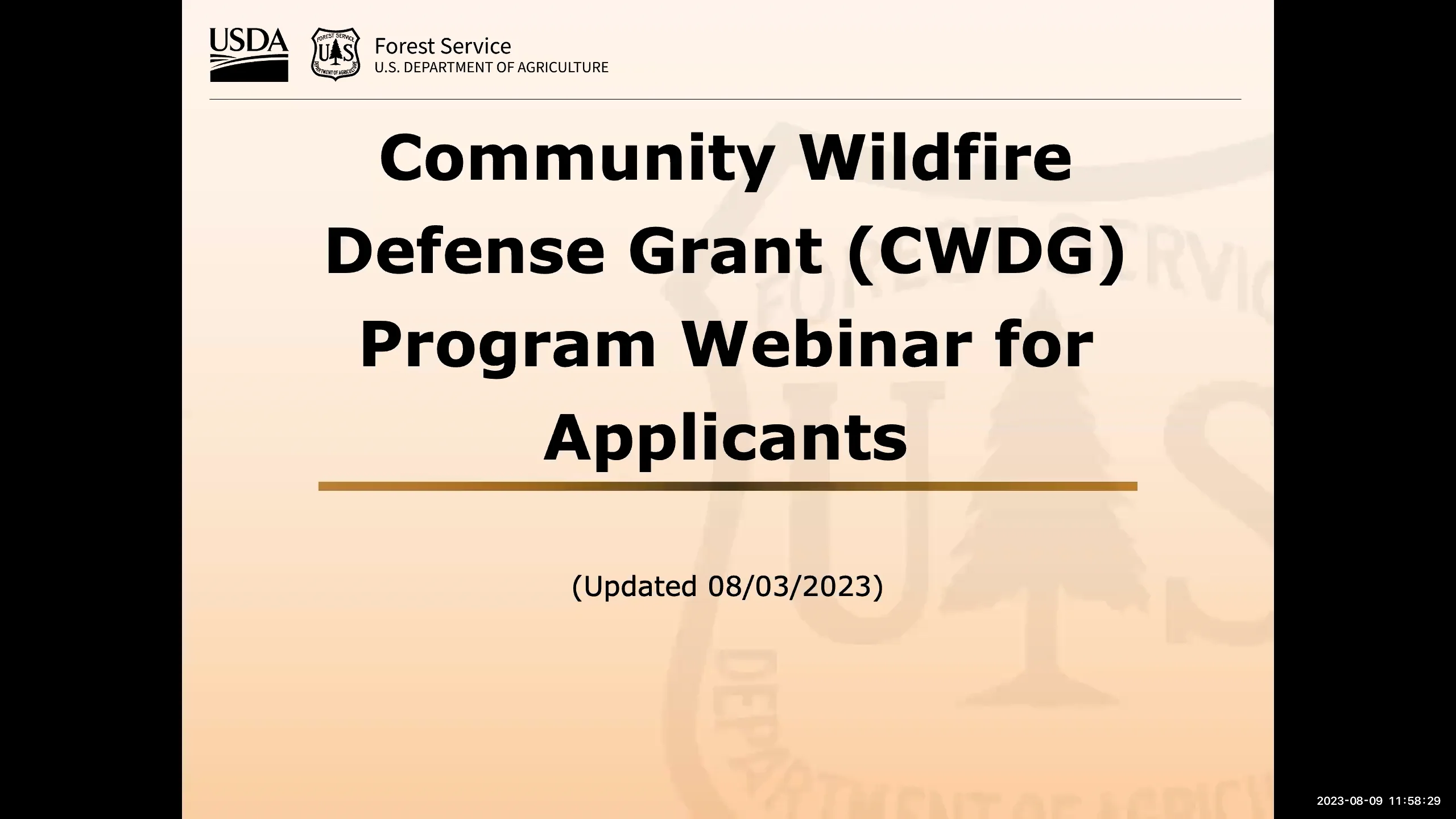 FY23 CWDG Applicant Webinar - August 9, 2023 on Vimeo