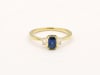 Lab-Created Blue and White Sapphire Ring in Vermeil