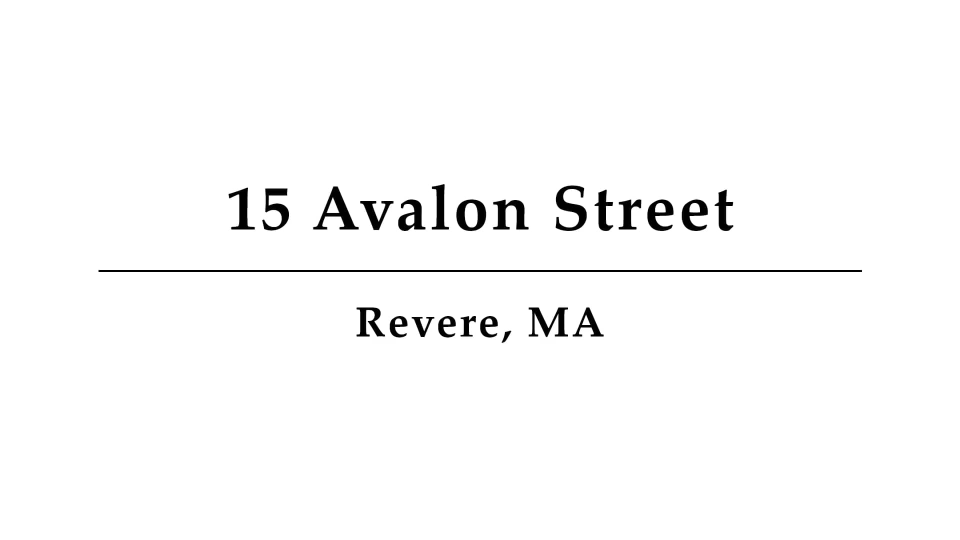 15 Avalon Street, Revere, MA on Vimeo