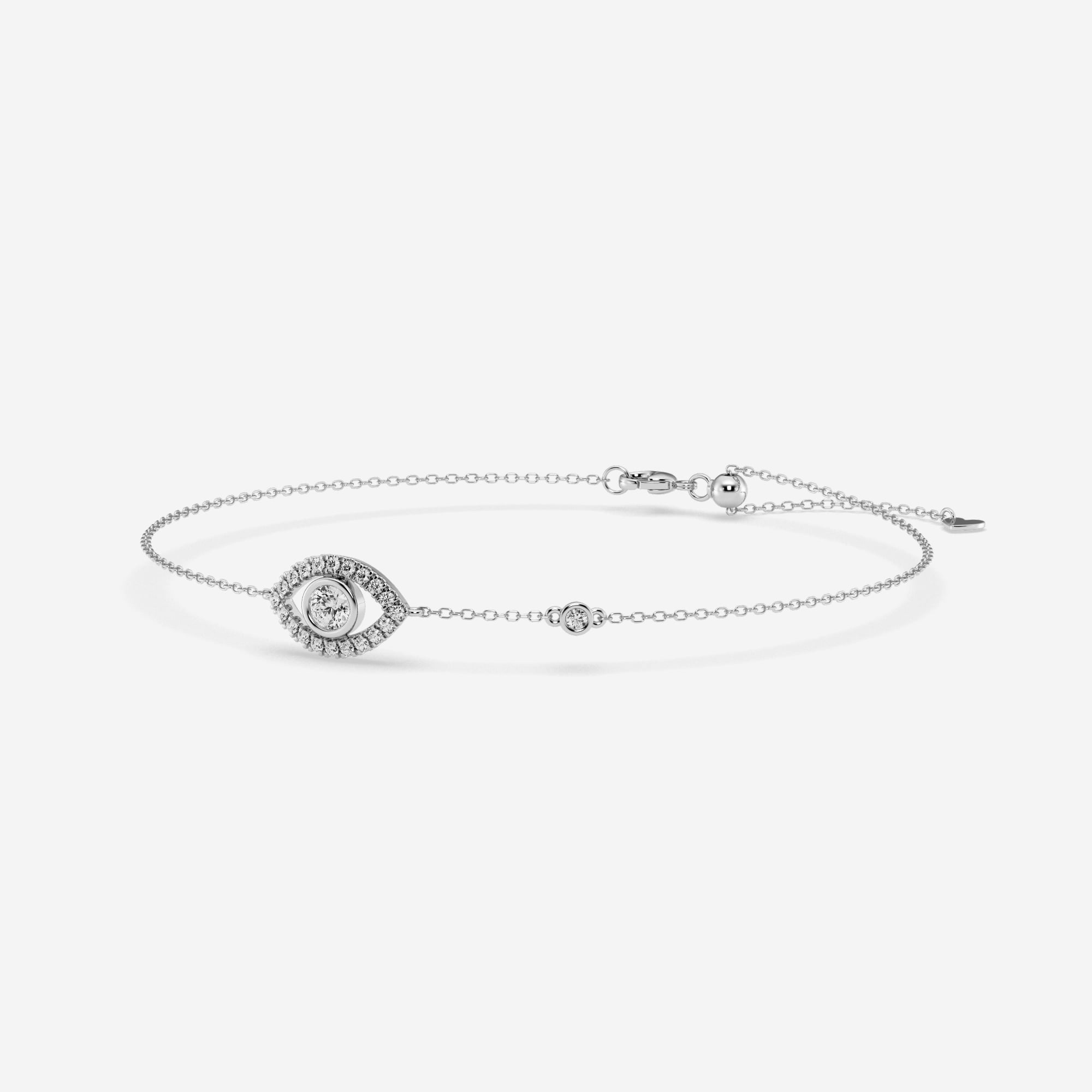 product video for 1/2 ctw Round Lab Grown Diamond Evil Eye Anklet
