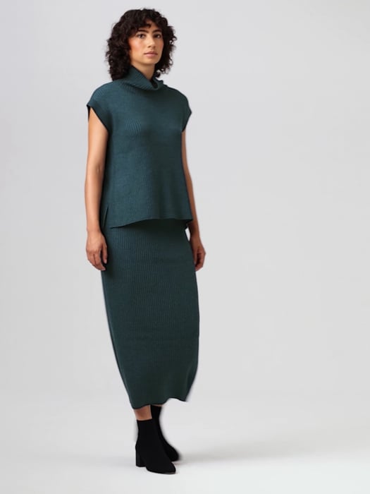 Merino Turtleneck Top in Regenerative Wool