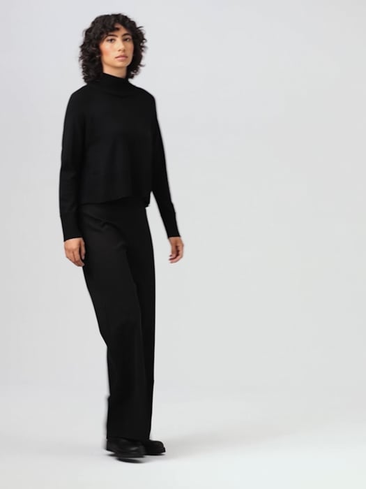 Black High-Waisted Flare Pants, NOCTURNE