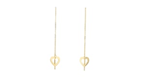 14kt Yellow Gold Heart Threader Earrings