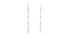 15 ct. t.w. Bezel-Set Diamond Station Threader Earrings in Sterling Silver