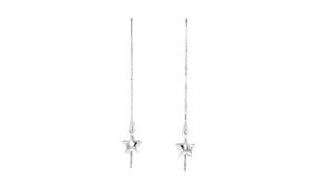 Italian Sterling Silver Jewelry Set Three Threader Earrings