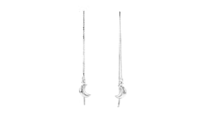 Italian Sterling Silver Jewelry Set Three Threader Earrings