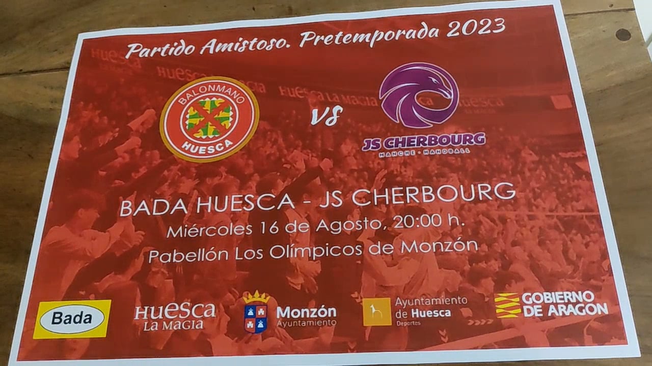 BALONMANO INTERNACIONAL  EN MONZÓN  BADA HUESCA  ANTE LOS FRANCESES DEL JS CHERBOURG