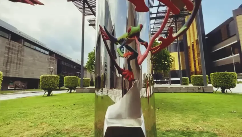 Alchemical Leap - Giant Anamorphic Frog at the Macau Museum of Art