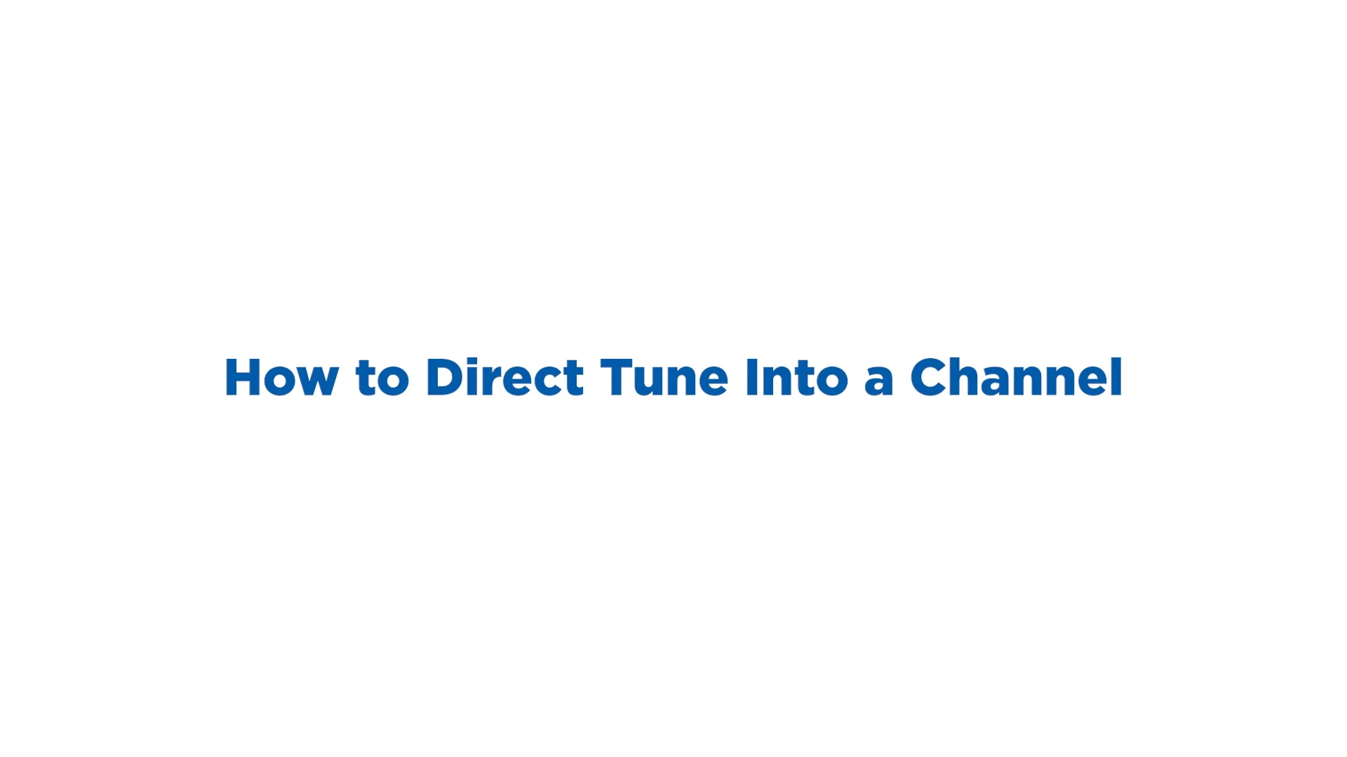 How to Direct Tune (SiriusXM TOUR) on Vimeo