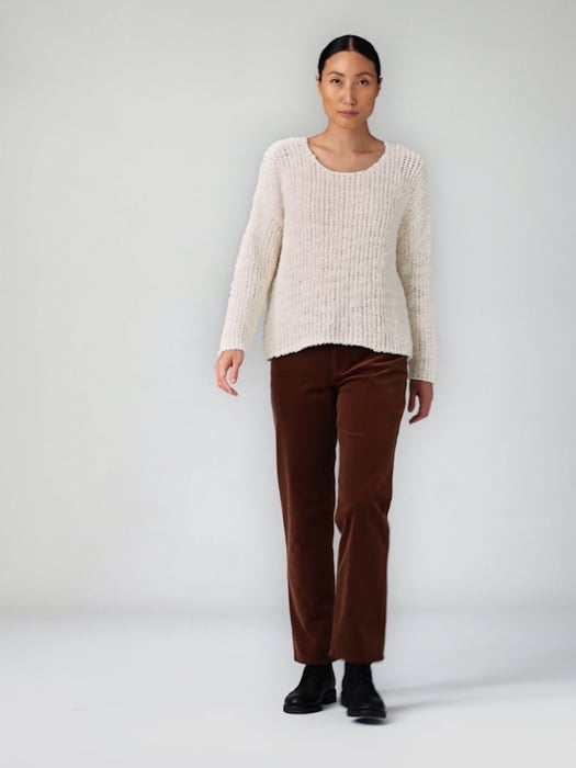 Peruvian Organic Cotton Lofty Slub Round Neck Top | EILEEN Peruvian Organic Cotton Lofty Slub Round Neck Top | EILEEN