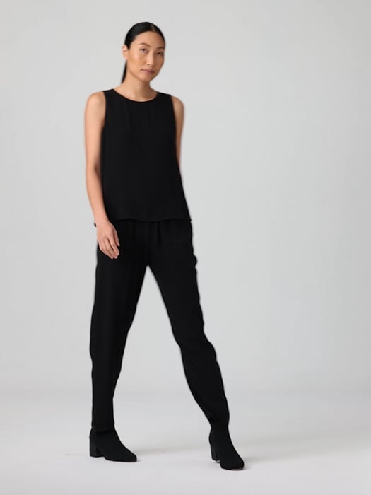 Tanks & Camis  Eileen Fisher Womens Silk Georgette Crepe Square Neck Tank  Black « Batiland Ravet