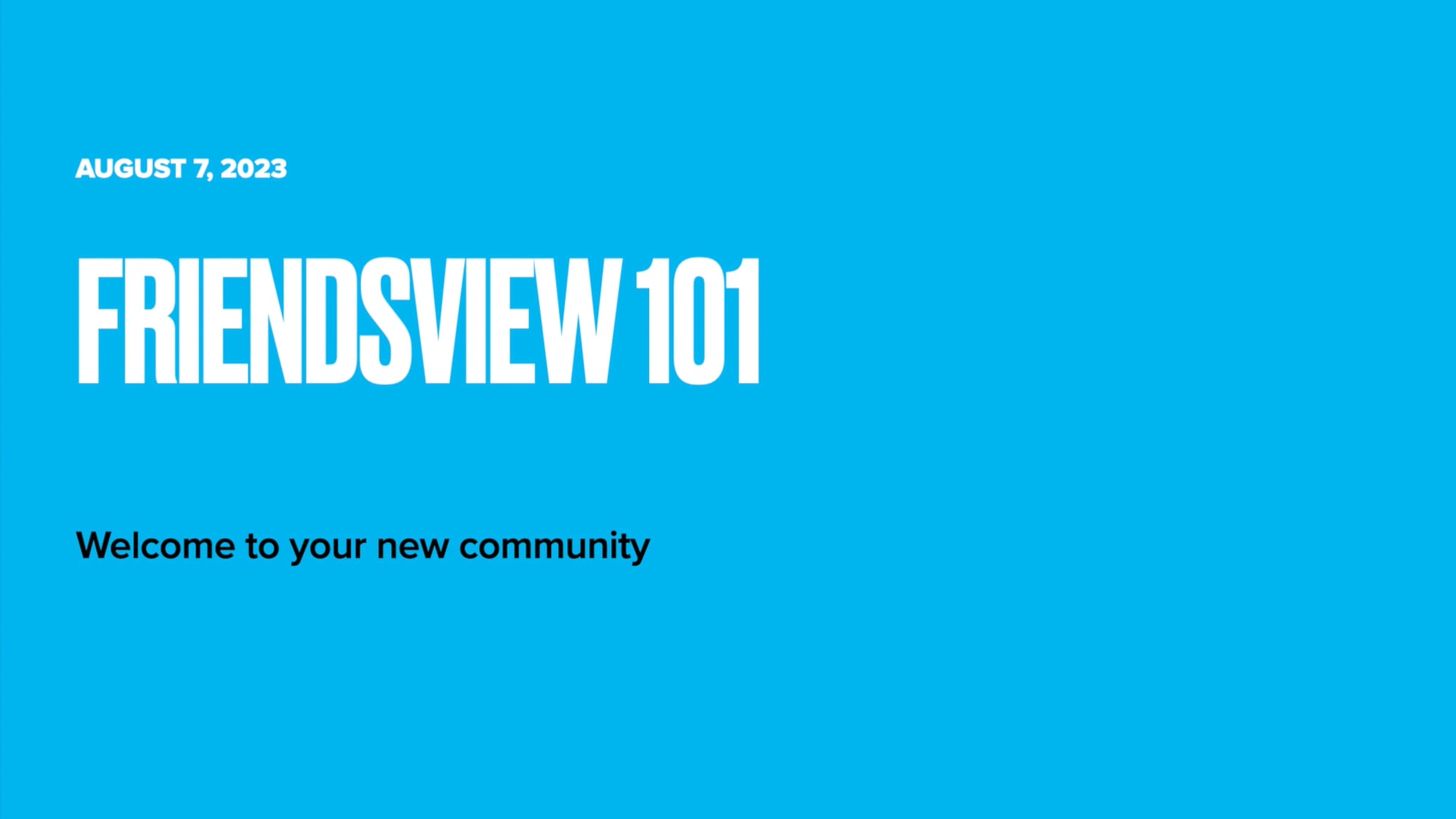 Friendsview 101 on Vimeo