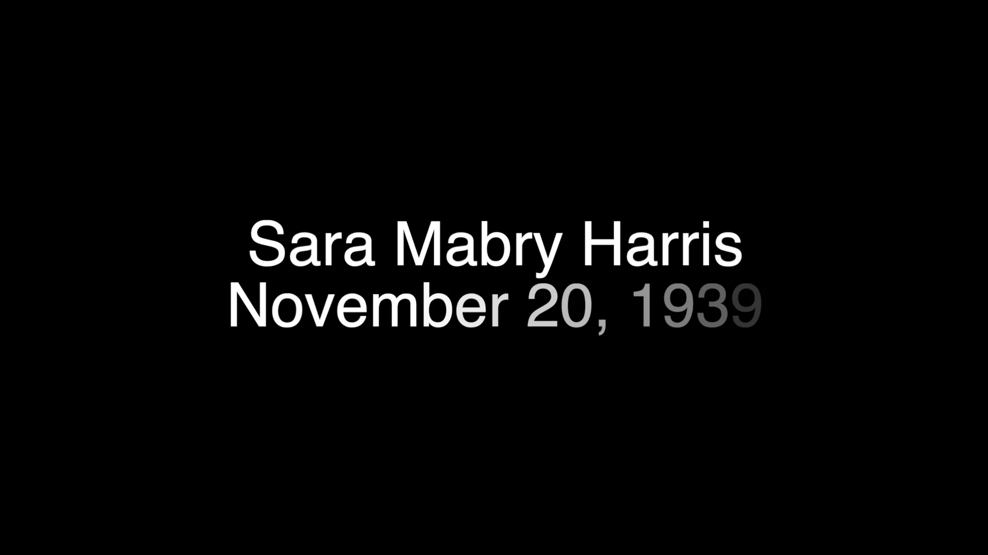Sara Harris 1939-2023 on Vimeo