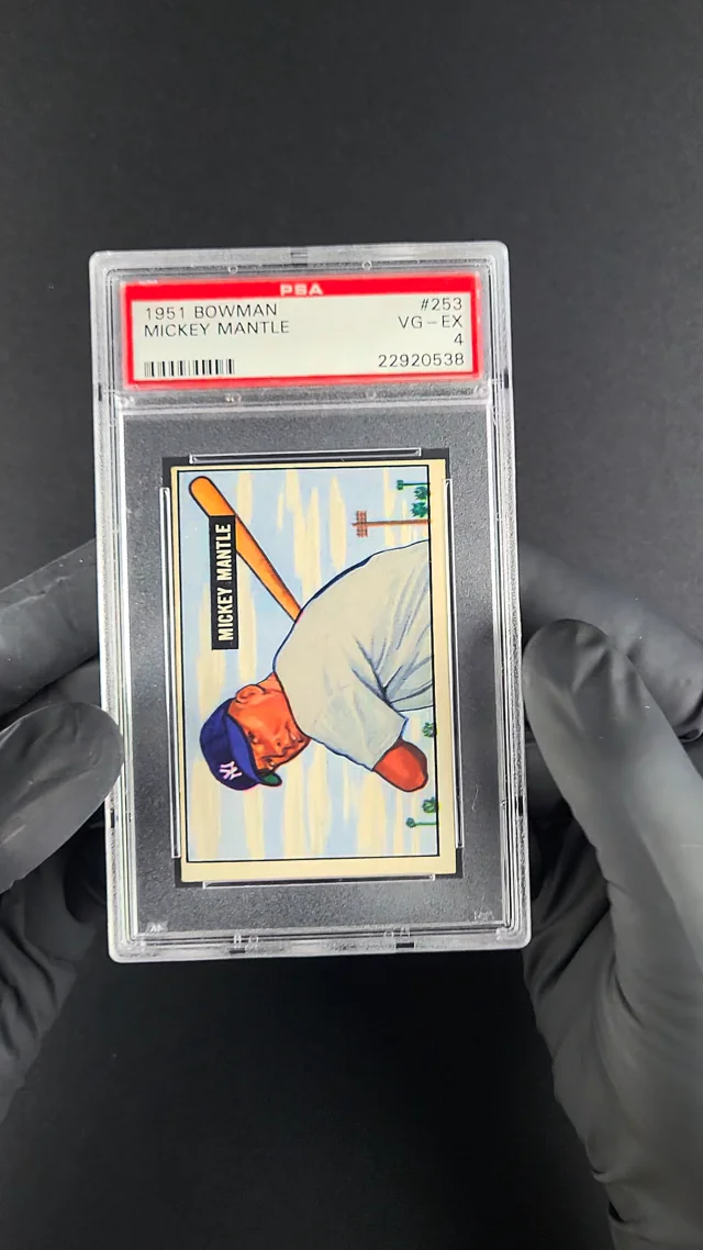 Mickey Mantle Autographed 1951 Bowman Rookie Card #253 PSA VG-EX 4 Auto  Grade 10 PSA/DNA