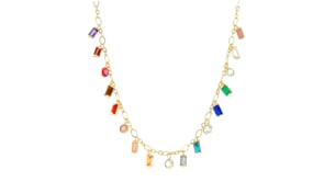 1.90 ct. t.w. Multi-Gemstone Drop Necklace in 18kt Gold Over Sterling