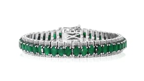 30.00 ct. t.w. Emerald Tennis Bracelet in Sterling Silver
