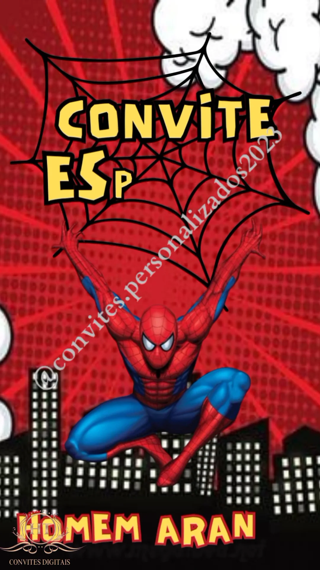 Convite Aniversário Homem Aranha Edite Online