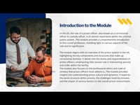 Introduction to the Role of a Prison Officer