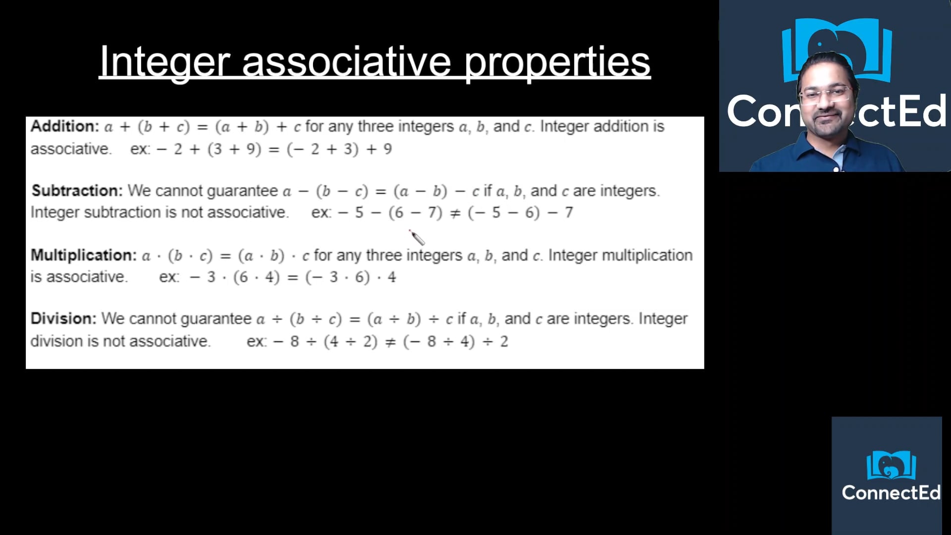 integer associativity on Vimeo