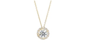 1.00 ct. t.w. Lab-Grown Diamond Halo Pendant Necklace in 14kt Yellow Gold