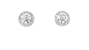 2.00 ct. t.w. Lab-Grown Diamond Halo Earrings in 14kt White Gold