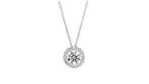 1.00 ct. t.w. Lab-Grown Diamond Halo Pendant Necklace in 14kt White Gold