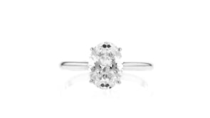 2.00 Carat Oval Lab-Grown Diamond Solitaire Ring in 14kt White Gold