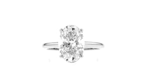 3.00 Carat Oval Lab-Grown Diamond Solitaire Ring in 14kt White Gold
