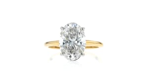 4.00 Carat Oval Lab-Grown Diamond Solitaire Ring in 14kt Yellow Gold