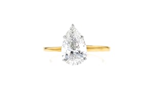 2.00 Carat Pear-Shaped Lab-Grown Diamond Solitaire Ring in 14kt Yellow Gold