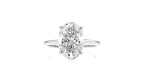 4.00 Carat Oval Lab-Grown Diamond Solitaire Ring in 14kt White Gold