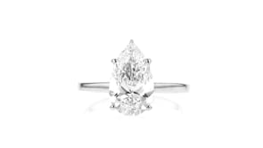 3.00 Carat Pear-Shaped Lab-Grown Diamond Solitaire Ring in 14kt White Gold