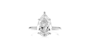 4.00 Carat Pear-Shaped Lab-Grown Diamond Solitaire Ring in 14kt White Gold