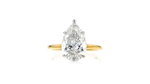 4.00 Carat Pear-Shaped Lab-Grown Diamond Solitaire Ring in 14kt Yellow Gold