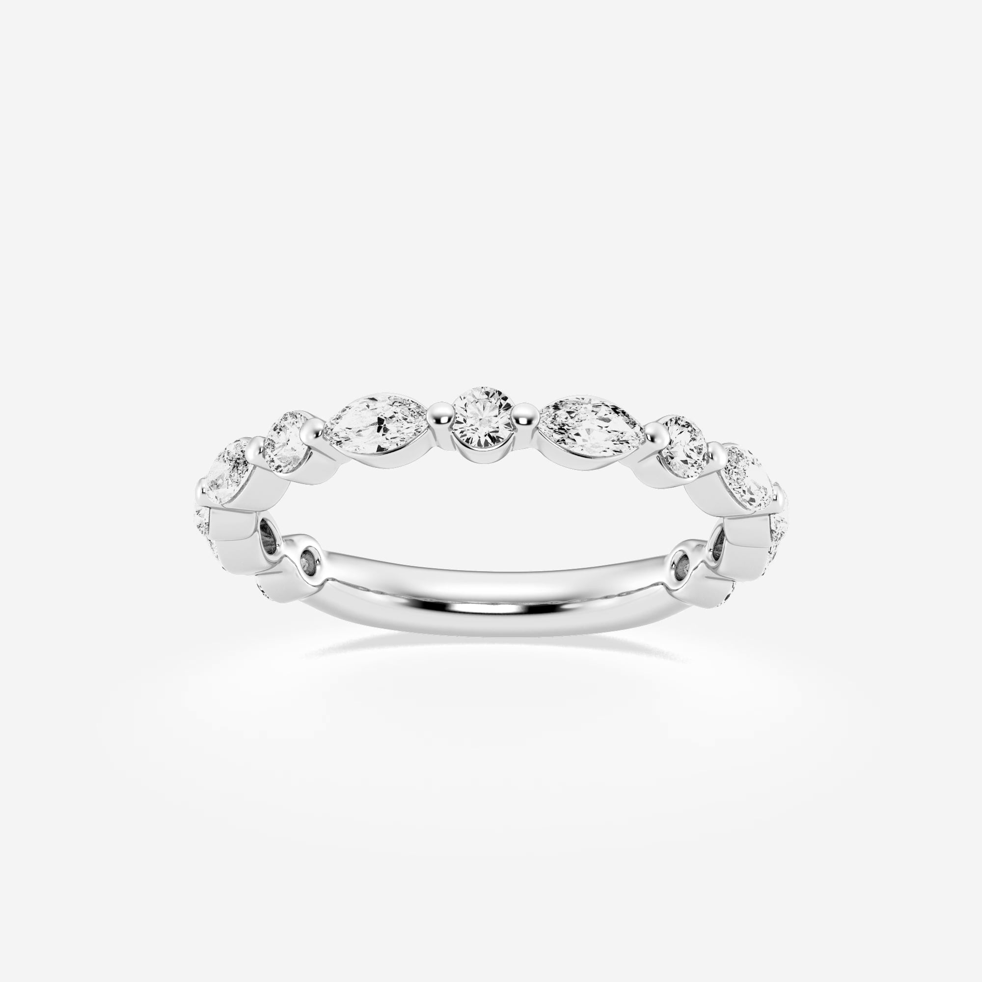 product video for 5/8 ctw Round and Marquise Lab Grown Diamond Floating Wedding Band
