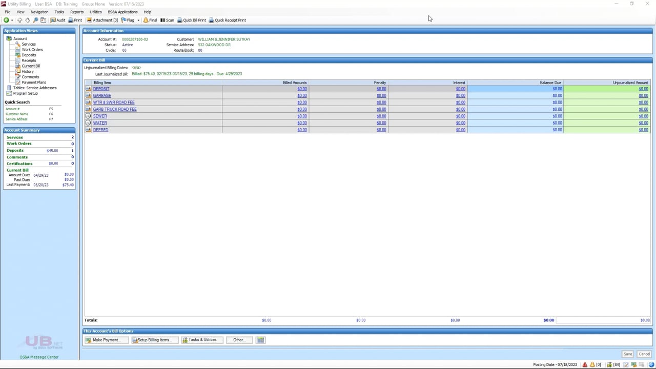 Final Bill Process Overview